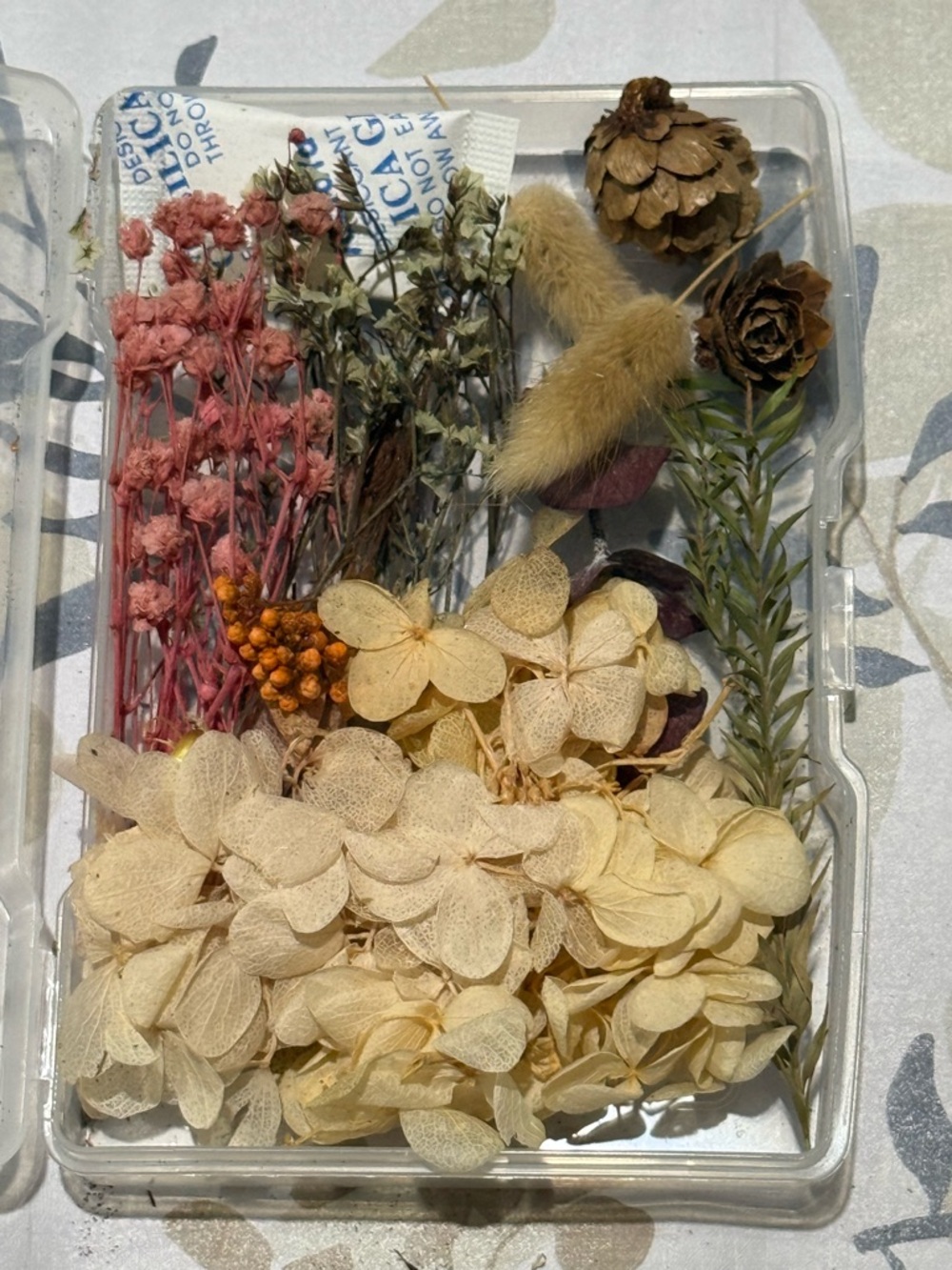 Dried Flower Mix - Pale Yellow Hydrangea & Pink Accents - Picture 2 of 3